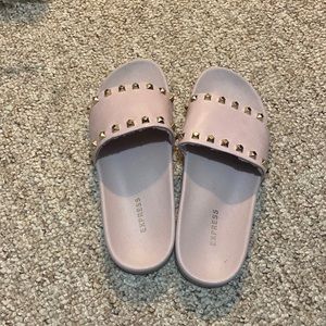 Pink Studded Slides